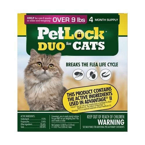 PetLock II Cat Flea and Tick Control 4 Pack Large Cat