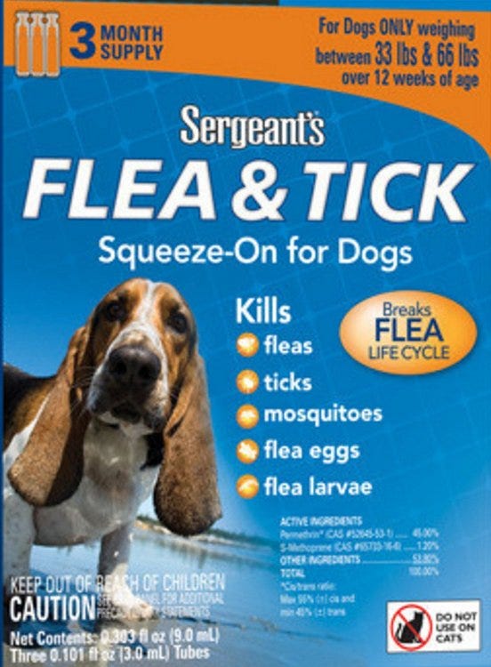 Sergeant's flea and tick squeeze on online for dogs