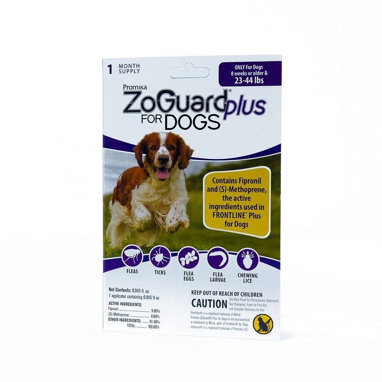 Promika ZoGuard Plus Dog Flea and Tick Treatment 1 Pack 23 lb. 44 lb. Dog