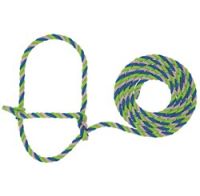 Weaver Cow Rope Halter Lime/Blue/Gray Poly