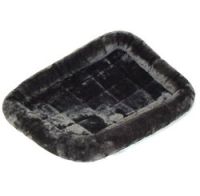 Midwest Quiet Time Pet Bed Fur 42 in. x 24 in. Gray