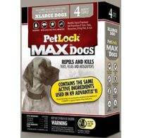 PetLock Max Dog Flea and Tick Treatment Squeeze On 4 Count Extra Large Dog