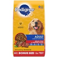 Pedigree Complete Nutrition Dog Food Adult 44 lb. Bonus Bag Steak/Vegetable