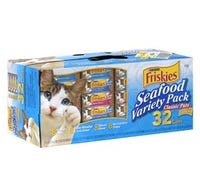 Purina Friskies Cat Food 5.5 oz. Seafood Variety Pack 32 Count