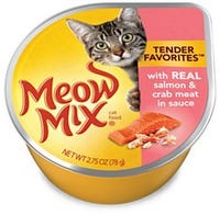 Meow Mix Tender Favorites Cat Food 2.75 oz. Salmon/Crab