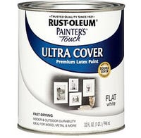 Rust-Oleum&reg; Painter's Touch Ultra Cover Paint Flat White 1 qt. Latex