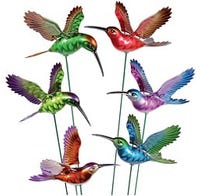 WindyWings Stake Ornament Hummingbirds 4 in.