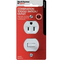 Pass & Seymour Wall Switch and Receptacle Combination Toggle Switch/Outlet 120V 15 Amp White