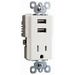 Pass & Seymour Outlet and USB Port 15 Amp White