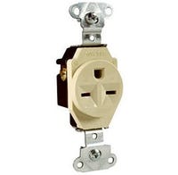 Pass & Seymour Outlet Grounded Single Outlet 15 Amp Ivory
