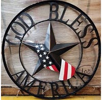 Backyard Expressions Decorative Sign God Bless America Wheel 48 in.