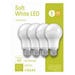 GE Lighting LED Light Bulb Non-Dimmable A19 Medium Base 6 Watt Soft White 4 Pack