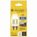 GE Lighting Ultra Bright LED Light Bulb Dimmable CAC Candelabra Base 7.5 Watt Soft White 2 Pack