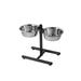 Indipets Dog Bowl Adjustable Double with Stand 2 qt.