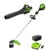 Greenworks String Trimmer/Blower Combo Kit with Battery/Charger 16 in. Trimmer/730 CFM Blower Cordless Electric 80V/2.5 Ah
