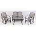 Outdoor Set Gliding Sling with Glass Tabletop Set 4 pc.