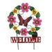 Backyard Expressions Stake Butterfly and Flower Solar 22 in.