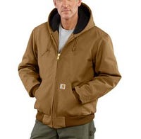 Carhartt Men's Hooded Active Jac Loose Fit Insulated Flannel Lined Firm Duck