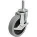 Threaded Stem Caster Swivel with Brake 3 in. Gray Thermoplastic Rubber