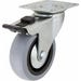 Plate Caster Swivel with Brake 3 in. Gray