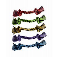 Multipet Nuts for Knots Dog Toy 2 Knot Assorted Colors Cotton Rope