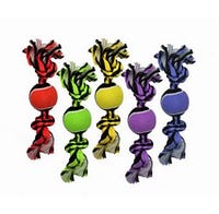 Multipet Nuts for Knots Dog Toy Ball 10 in. Assorted Colors Rope