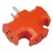 Master Electrician Outlet Adapter 3-Outlet Orange