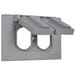 Master Electrician Horizontal Flip Cover Duplex Receptacle Gray