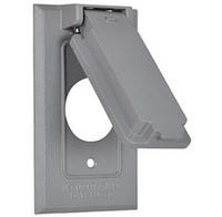 Master Electrician Vertical Flip Cover Single Receptacle Gray