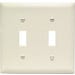 2 Toggle Wall Plate 2 Gang Almond