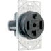 Flush Receptacle Dry 30A Black