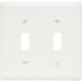 2 Toggle Wall Plate 2 Gang White