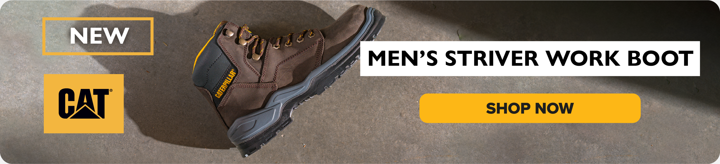 NEW CAT Men's striver work boot. Shop Now.