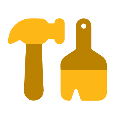 hammer and brush icon