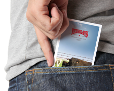 Redbrand pocket fence guide in a denim jean pocket