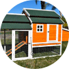Chicken coop sitting outdoors