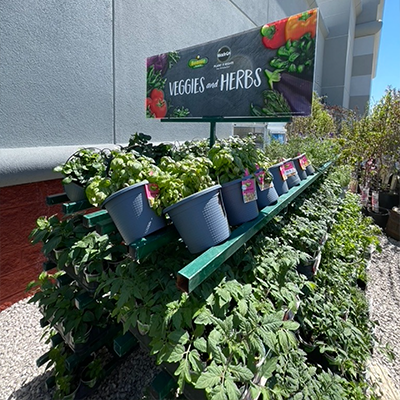 Live goods display outside of FFH store